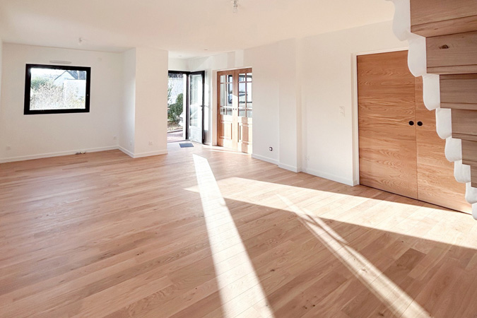 Pose d'un parquet massif dans à Caen